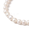 Natural Cultured Freshwater Pearl Round Beaded Stretch Bracelets for Women BJEW-JB12006-3