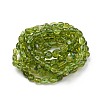 Natural Peridot Stretch Beaded Bracelets X-BJEW-K213-D01-2