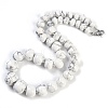 Natural Howlite Rondelle Graduated Beaded Necklaces for Women Men NJEW-K388-02O-1