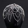 WADORN 1Pc Rhinestone Mesh Headpiece Cap OHAR-WR0001-03S-5