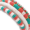 4Pcs 4 Style Polymer Clay Heishi Surfer Stretch Bracelets Set X1-BJEW-TA00261-3