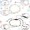 4Pcs 2 Colors Natural Shell & Synthetic Turquoise Braided Bead Bracelet for Women BJEW-PA0001-01-4