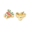 Christmas Brass Enamel Beads KK-I474-G08-2