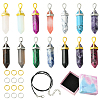 DIY Bullet Natural & Synthetic Gemstone Necklace Jewelry Making Kits DIY-YW0012-32-2