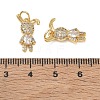Brass Micro Pave Clear Cubic Zirconia Pendants CU-CBA9AFC-01G-30-3