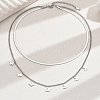 201 Stainless Steel Double Layer Butterfly Tassel Necklaces for Women MM9715-1