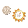 3Pcs 3 Colors Glass Seed Beaded Sun Pendants PALLOY-MZ00857-3