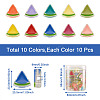 Craftdady 100Pcs 10 Colors Transparent Enamel Acrylic Beads TACR-CD0001-10-11