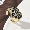 Brass Micro Pave Cubic Zirconia Cuff Rings RJEW-H256-07G-1