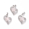 Natural Rose Quartz Pendants G-L512-O13-1