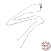 Rhodium Plated 925 Sterling Silver Cable Chains Necklace Makings STER-B001-03P-B-5