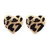 Leopard Print Brass Enamel Stud Earrings for Women EJEW-U055-15C-G-2