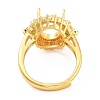 Rack Plating Oval Brass Micro Pave Cubic Zirconia Adjustable Ring Components KK-Q819-15G-02-3