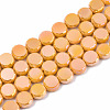 Electroplate Opaque Solid Color Glass Beads Strands EGLA-T020-07K-1