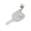 Rack Plating Brass Micro Pave Clear Cubic Zirconia Pendants KK-U021-08P-2