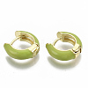 Brass Huggie Hoop Earrings EJEW-S209-01C-3