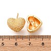 Brass Textured Stud Earrings EJEW-A143-02B-G-5