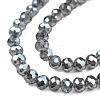 Electroplate Transparent Glass Beads Strands EGLA-J025-F17-01-2