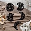 Wood Moon Phase Pendant Decoration HJEW-WH20013-009-4