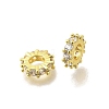Brass Micro Pave Clear Cubic Zirconia Beads KK-K300-02D-G-1