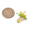 Glass with Round Shell Pearl and Acrylic Charms Pendants PALLOY-MZ00647-04-2