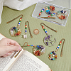 7Pcs 7 Styles Tibetan Style Alloy Bookmarks AJEW-UN00008-2