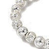 3Pcs 3 Colors Halloween Dyed & Electroplated Natural Lava Rock Round Beads Stretch Bracelets for Men BJEW-JB12332-6