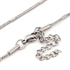 Non-Tarnish 304 Stainless Steel Round Snake Chain Necklaces for Women NJEW-G140-11P-3