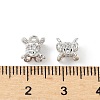 Brass Micro Pave Clear Cubic Zirconia Bead Caps KK-V015-24P-2