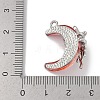 Platinum Alloy Resin Rhinestone Glass Pendants FIND-U017-08P-01-3