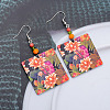 Acrylic & Glass Dangle Earrings FS-WG5F1EE-01-3