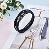 Word Love You Forever Braided Leather Triple Layer Multi-strand Bracelet JB750A-5