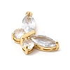 Brass Micro Pave Clear Cubic Zirconia Pendants KK-K419-04G-2