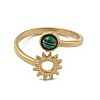 304 Stainless Steel with Synthetic Malachite Ring RJEW-Z031-01A-03-2