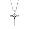 Zinc Alloy Cross Pendant Necklaces NJEW-M211-06A-ASP-1