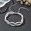 Woven Glass Flower Adjustable Braided Bead Bracelets for Women BJEW-MZ00100-03-2