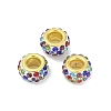Alloy Rhinestone Clay Pave Beads ALRI-D300-04G-06-1