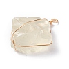 Natural Lemon Quartz Pendants PALLOY-JF01256-01-4