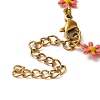 304 Stainless Steel Flower Link Bracelets for Women BJEW-C076-02C-01-3