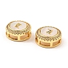 Brass Micro Pave Clear Cubic Zirconia Slide Charms KK-K342-09G-01-3