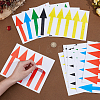 15 Sheets 5 Colors Rectangle PVC Self-Adhesive Arrows Guide Label Stickers DIY-GF0013-06-3