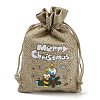 Christmas Printed Burlap Packing Pouches Drawstring Bags ABAG-Q053-02A-02-3