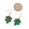 Christmas Handmade Glass Seed Beads Dangle Earrings EJEW-MZ00516-4
