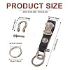2Pcs 2 Colors Leather Clasps Keychain KEYC-BY0001-04-3