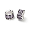 Brass Micro Pave Cubic Zirconia European Beads KK-B142-13C-02S-2