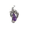 Natural Amethyst Brass Pendants G-PW0004-66H-1