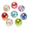 Transparent UV Plating Rainbow Iridescent Acrylic Beads OACR-P015-07-1
