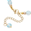 Synthetic Moonstone Round Beaded Bracelets for Women BJEW-JB11915-02-4