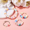 Flat Round Eco-Friendly Handmade Polymer Clay Bead Spacers CLAY-R067-4.0mm-14-6