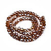 Electroplate Glass Beads Strands EGLA-R016-4m-4-2